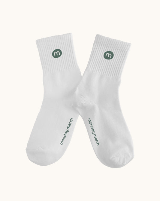Monday Merch - Full Colour Recycled Sport Socks (Green logo)