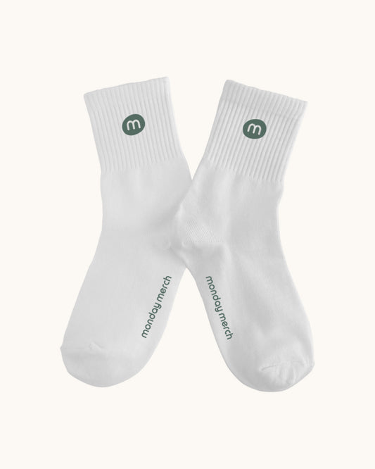 Monday Merch - Full Colour Recycled Sport Socks (Black logo)