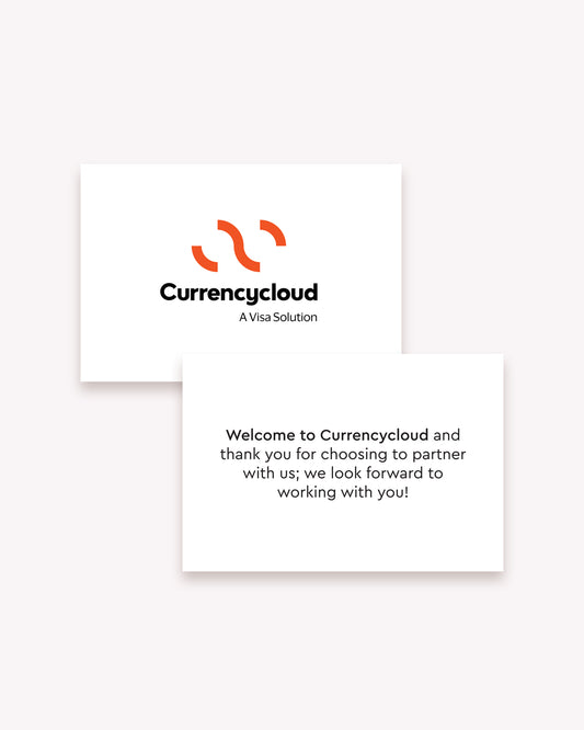 CurrencyCloud - A6 Welcome Card